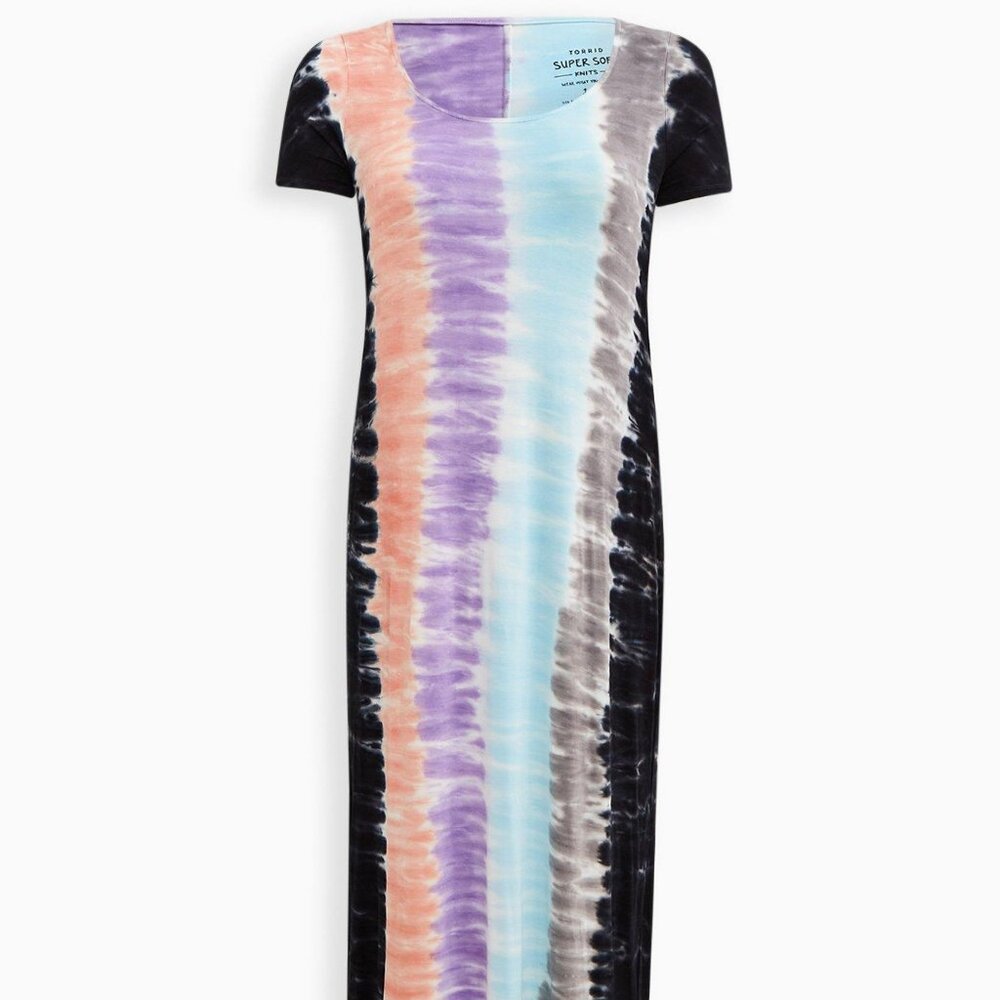 Torrid super soft multicolor tie dye maxi dress size 0